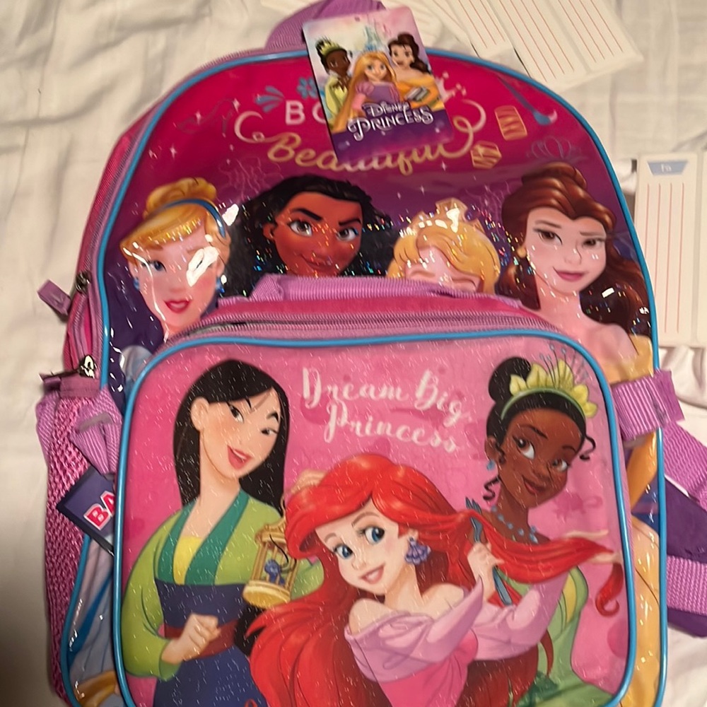 Girls backpack with lunch tote